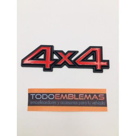 Emblemas Placa Rojo y Negro 4x4 109x34mm