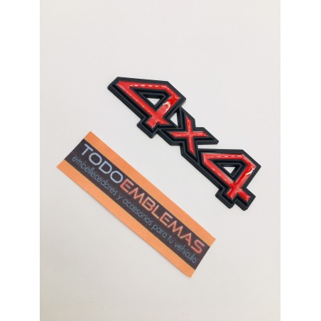 Emblemas Placa Rojo y Negro 4x4 109x34mm