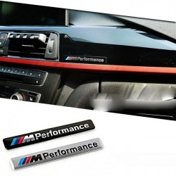 Emblema Placa BMW Performance Aluminio 85x12mm Plata