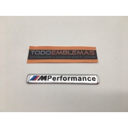 Emblema Placa BMW Performance Aluminio 85x12mm Plata