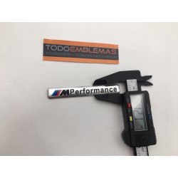 Emblema Placa BMW Performance Aluminio 85x12mm Plata