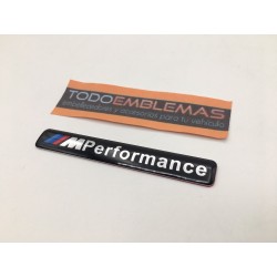 Emblema Placa BMW Performance Aluminio 85x12mm Negro