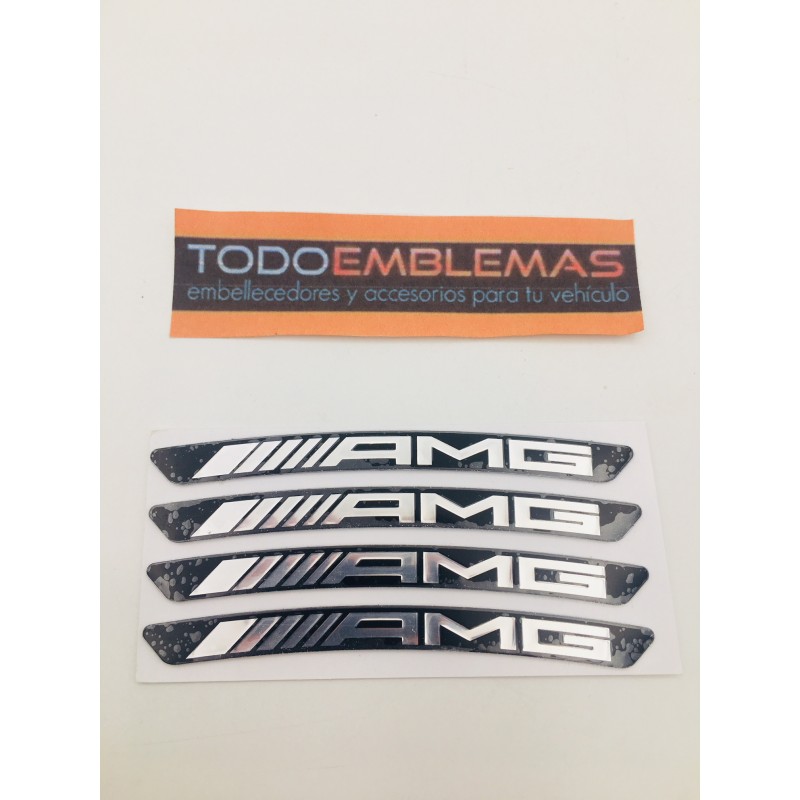 Emblema Chapa Aluminio Llantas MERCEDES BENZ AMG Negras