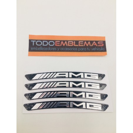 Emblema Chapa Aluminio Llantas MERCEDES BENZ AMG Negras