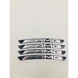 Emblema Chapa Aluminio Llantas MERCEDES BENZ AMG Negras