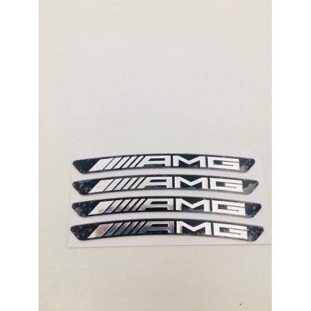 Emblema Chapa Aluminio Llantas MERCEDES BENZ AMG Negras