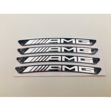Emblema Chapa Aluminio Llantas MERCEDES BENZ AMG Negras