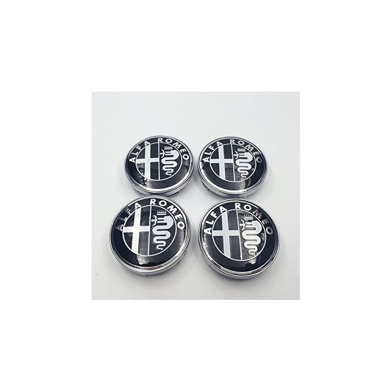 Chapas Adhesivas Centro de Rueda ALFA ROMEO Negras 56mm