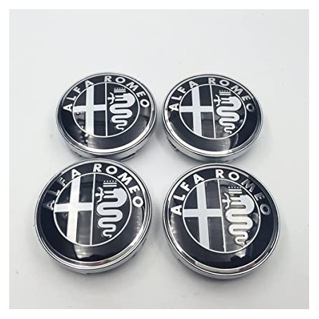 Chapas Adhesivas Centro de Rueda ALFA ROMEO Negras 56mm