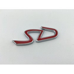 Emblema Trasero MINI SD Diesel Rojo y Cromado