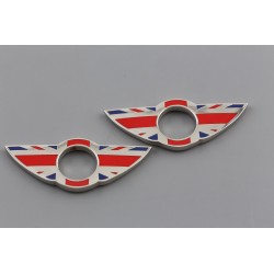 Emblemas de Puertas MINI Cooper Cromadas Rojo y Azul