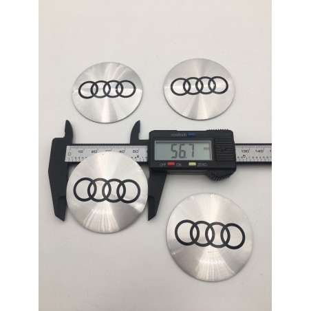Chapas Adhesivas Centro de Rueda AUDI Plata 56mm