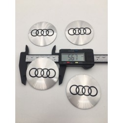 Chapas Adhesivas Centro de Rueda AUDI Plata 56mm