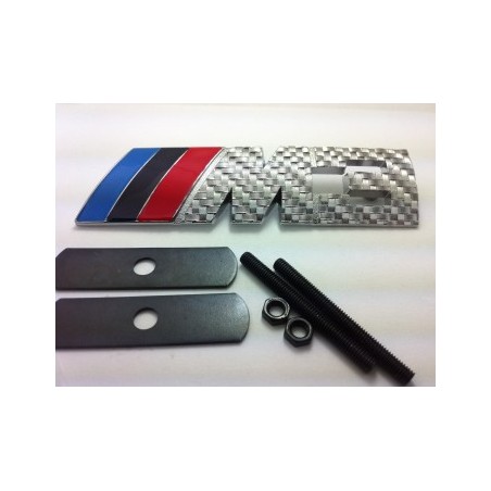 EMBLEMA PARRILLA BMW M3 Carbono Plata