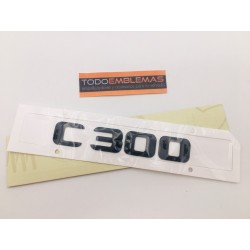 EMBLEMA LETRAS MERCEDES BENZ CLASE C C300 NEGRAS