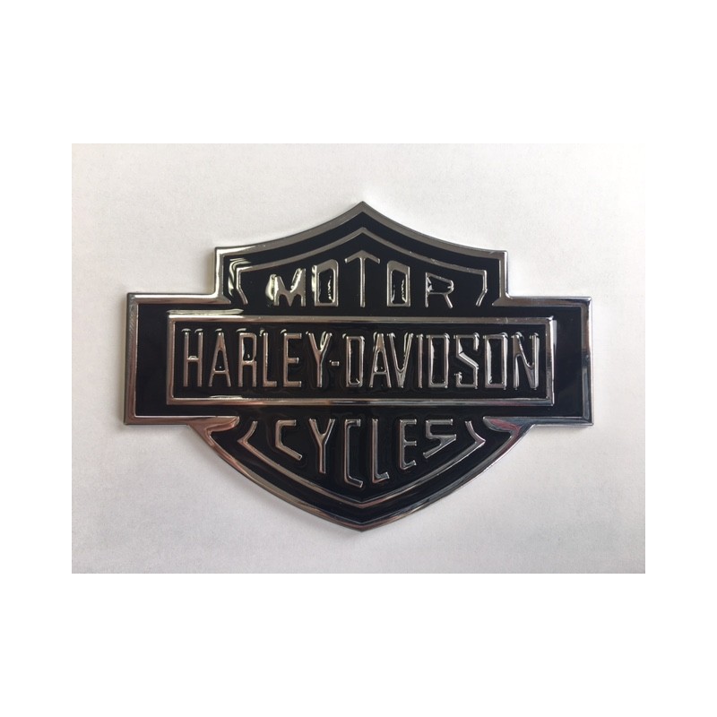 PLACA EMBLEMA HARLEY DAVIDSON PLATA 107mm x 76mm