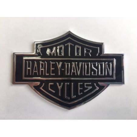 PLACA EMBLEMA HARLEY DAVIDSON PLATA 107mm x 76mm