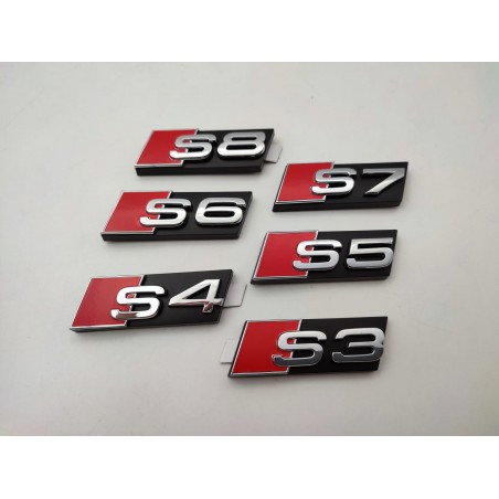 EMBLEMA DE PARRILLA AUDI S5 PLATA