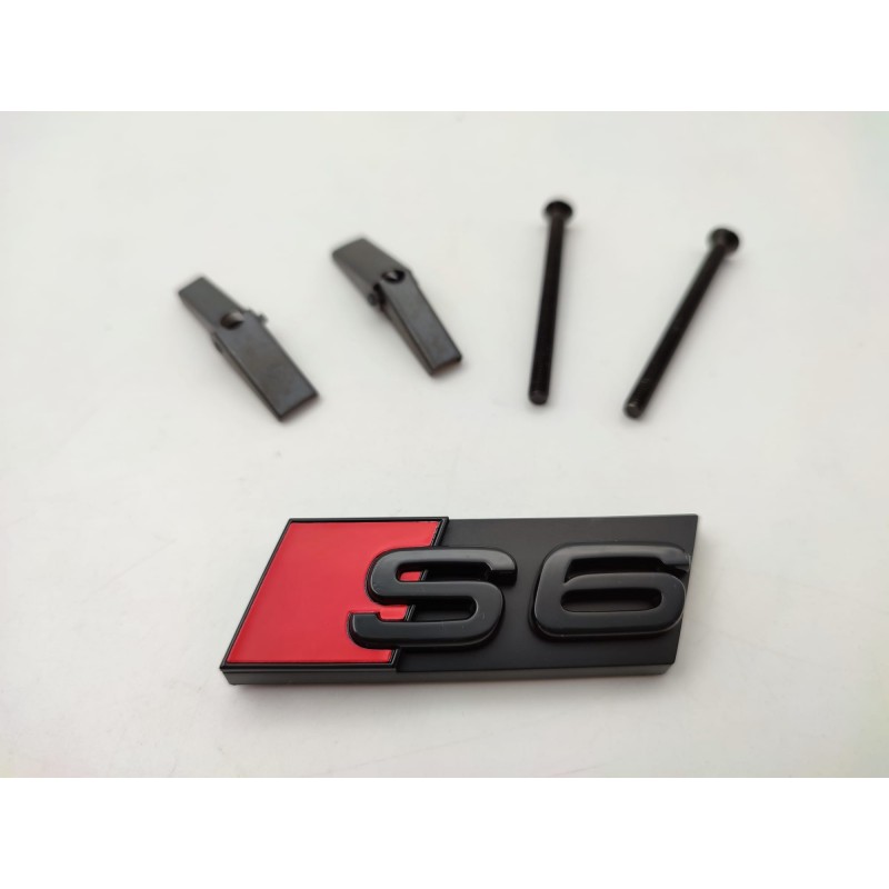 Emblema de Parrilla AUDI S6 Negro Brillo