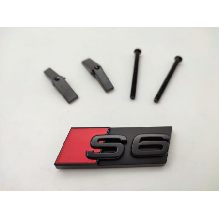 Emblema de Parrilla AUDI S6 Negro Brillo