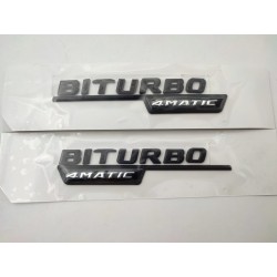 Emblemas Laterales MERCEDES-BENZ BITURBO 4MATIC Negro