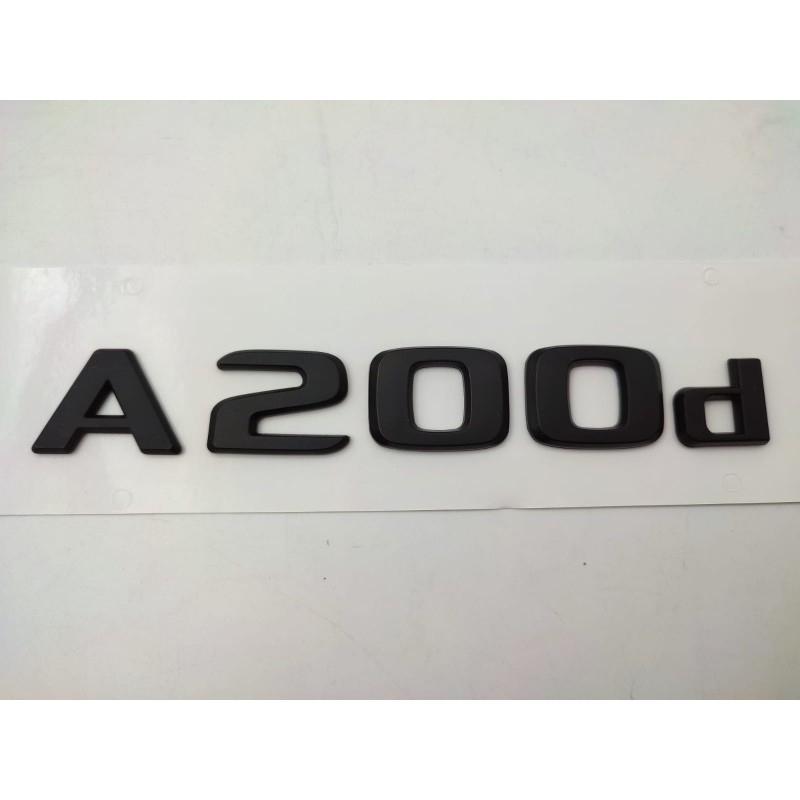 Letras 3D Negras ABS Para Maletero Mercedes - Modelo A250, Fácil Instalación Adhesiva