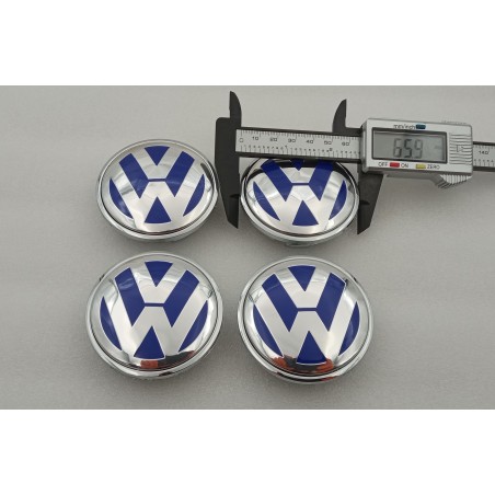Centro de Rueda VOLKSWAGEN Azul Cromado 65mm