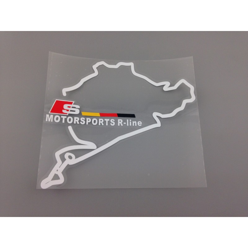 Vinilo Pegatina NURBURING MOTORSPORTS AUDI SLine Blanco 12cm