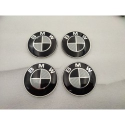 Chapas de Centro de Rueda BMW Carbono Blanco y Negro 65mm