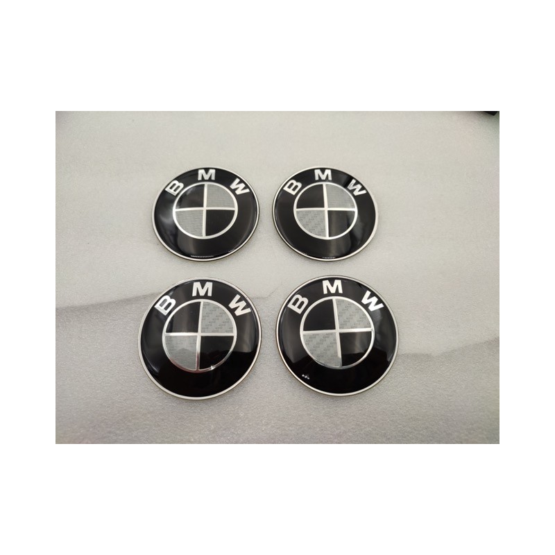 Chapas de Centro de Rueda BMW Carbono Blanco y Negro 65mm