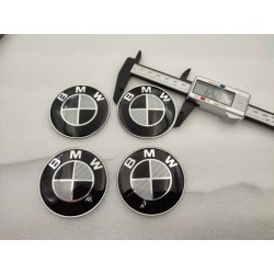 Chapas de Centro de Rueda BMW Carbono Blanco y Negro 65mm
