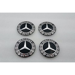 Chapas Adhesivas Centro de Rueda MERCEDES-BENZ 56mm Negras