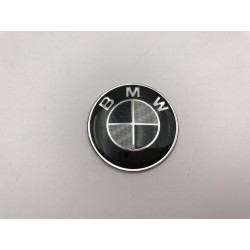 Emblema Volante BMW Negro y Plata Carbono 45mm