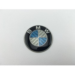 Emblema Volante BMW Azul y Plata Carbono 45mm